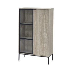 دولاب بوفية من الخشب والزجاج 140 سم