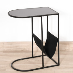 طاولة خدمة مفردةمن الخشب مع رف قماشي