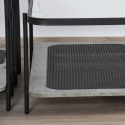 طقم طاولات خدمة 5 قطع من الزجاج والراتان طقم طاولات خدمة 5 قطع من الزجاج والراتان