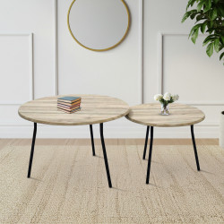 طقم طاولات خدمة 2 قطع خشب