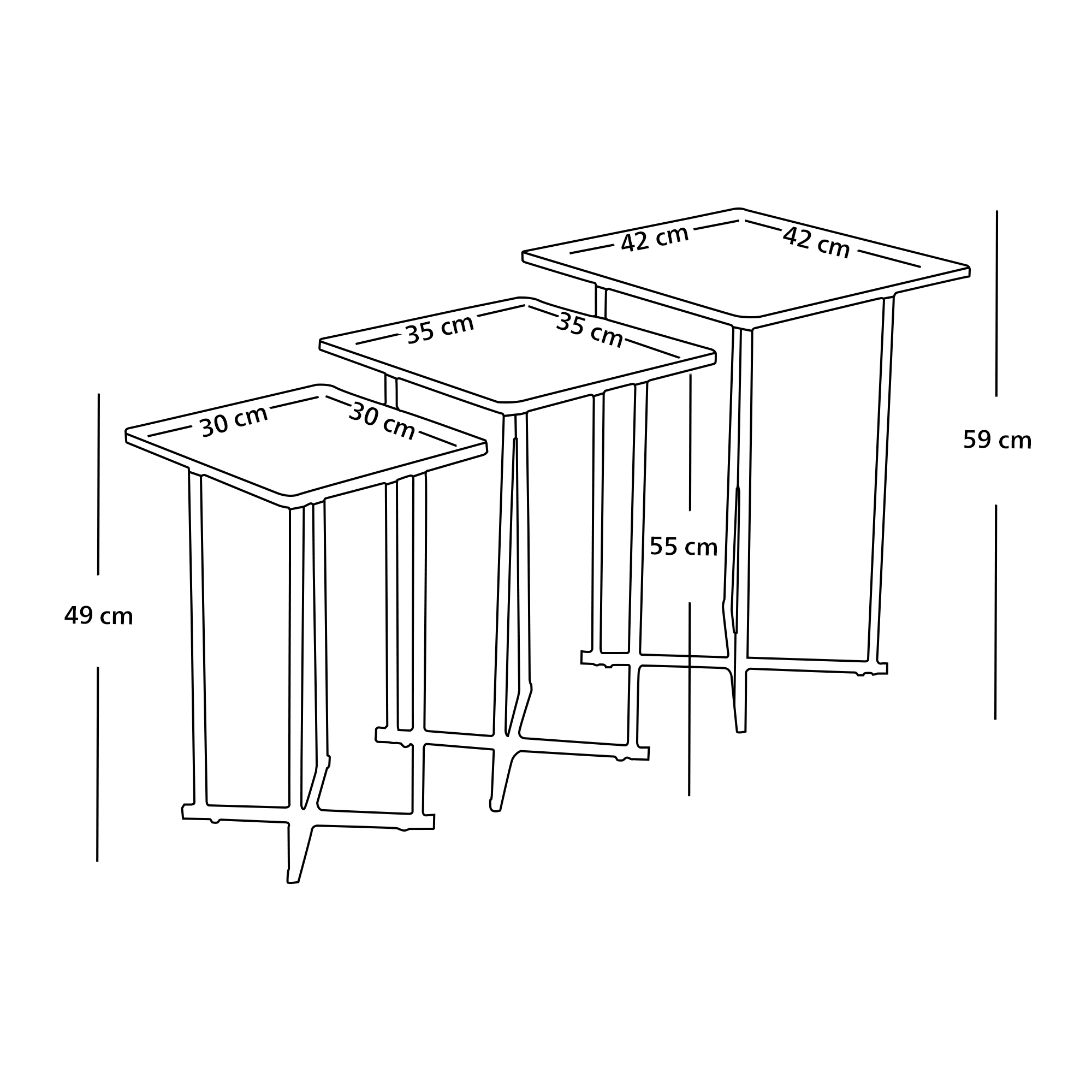 طقم طاولات خدمة 3 قطع بني طقم طاولات خدمة 3 قطع بني