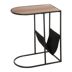 طاولة خدمة مفردة من الخشب مع رف قماشي