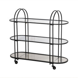 عربة تقديم 3 أدوار من الزجاج والمعدن عربة تقديم 3 أدوار من الزجاج والمعدن