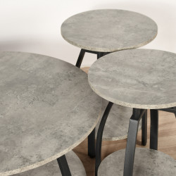 طقم طاولات خدمة 5 قطع من الخشب والمعدن طقم طاولات خدمة 5 قطع من الخشب والمعدن