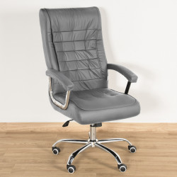 كرسي مكتب دوار جلد رمادي كرسي مكتب دوار جلد رمادي