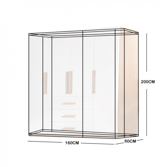 دولاب ملابس تركي 4 باب خشب