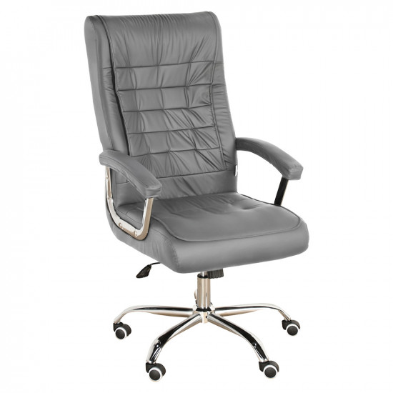 كرسي مكتب دوار جلد رمادي كرسي مكتب دوار جلد رمادي