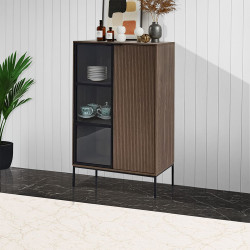 دولاب بوفية من الخشب والزجاج 140 سم دولاب بوفية من الخشب والزجاج 140 سم