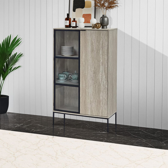 دولاب بوفية من الخشب والزجاج 140 سم دولاب بوفية من الخشب والزجاج 140 سم