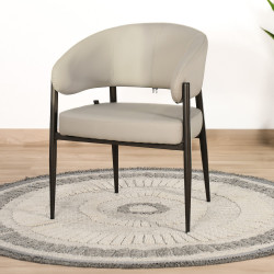 كرسي جلد مودرن بأرجل معدنية - بيج كرسي جلد مودرن بأرجل معدنية - بيج