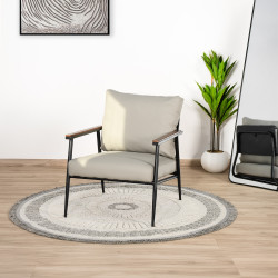 كرسي جلد مودرن بأرجل معدنية رمادي كرسي جلد مودرن بأرجل معدنية رمادي