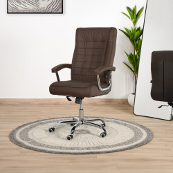 كرسي مكتب دوار جلد بني كرسي مكتب دوار جلد بني