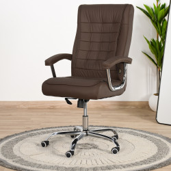 كرسي مكتب دوار جلد بني كرسي مكتب دوار جلد بني