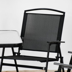 جلسة حديقة 4 مقاعد و طاولة أسود