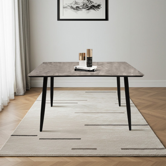 طاولة طعام مفردة من الخشب والمعدن 120X70 سم