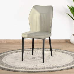 كرسي طاولة طعام مفرد جلد