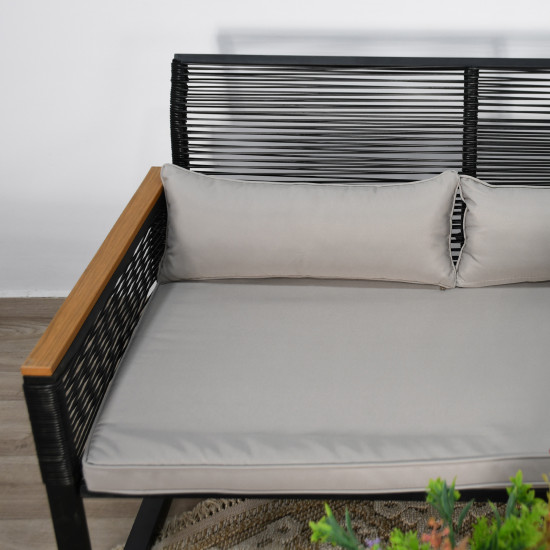 جلسة حديقة 4 مقاعد و طاولة أسود جلسة حديقة 4 مقاعد و طاولة أسود