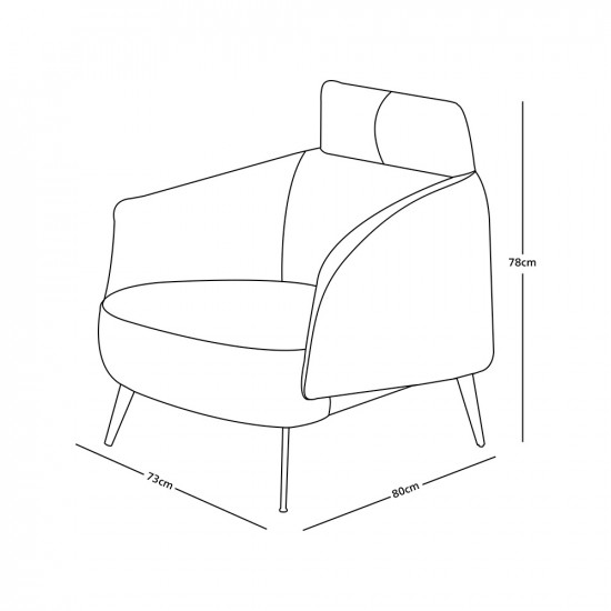 كرسي مفرد جانبي جلد × معدن