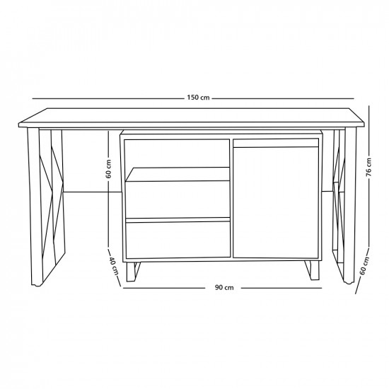 مكتب خشبي 150*76سم مكتب خشبي 150*76سم