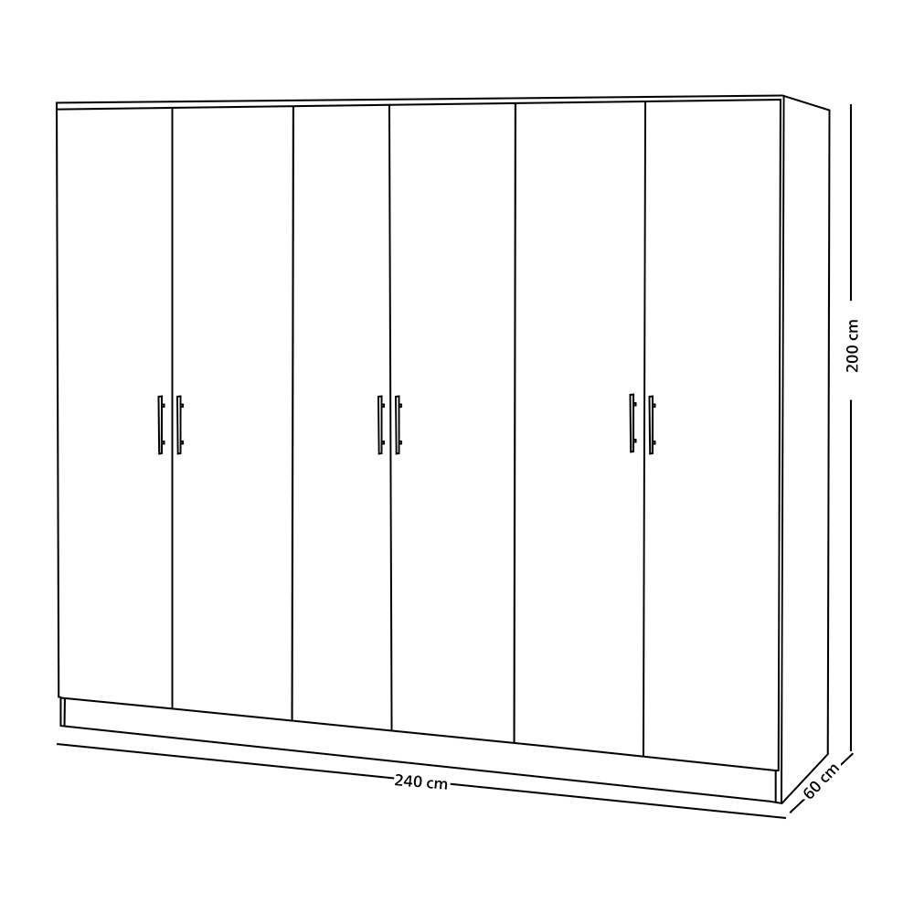 دولاب ملابس رويال 6 باب خشب