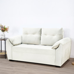 كنبة قابلة للتعديل إلى سرير بظهر مائل - اوف وايت كنبة قابلة للتعديل إلى سرير بظهر مائل - اوف وايت