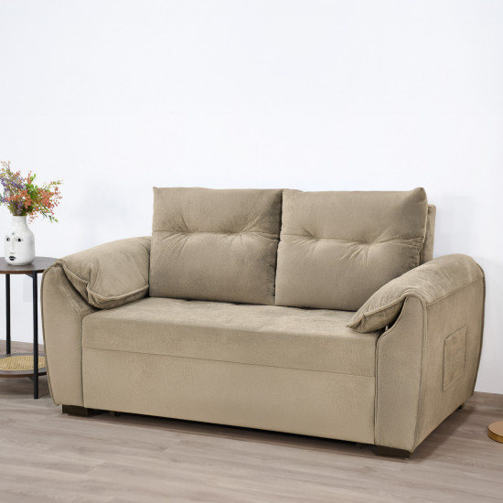 كنبة قابلة للتعديل إلى سرير بظهر مائل - كافيه كنبة قابلة للتعديل إلى سرير بظهر مائل - كافيه