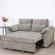 كنبة قابلة للتعديل إلى سرير بظهر مائل - رمادي فضي كنبة قابلة للتعديل إلى سرير بظهر مائل - رمادي فضي