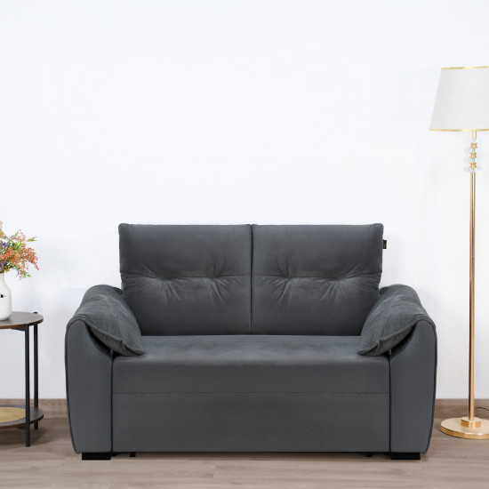 كنبة قابلة للتعديل إلى سرير بظهر مائل - رمادي غامق كنبة قابلة للتعديل إلى سرير بظهر مائل - رمادي غامق