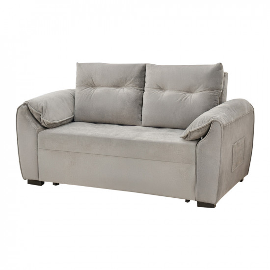 كنبة قابلة للتعديل إلى سرير بظهر مائل - رمادي فضي كنبة قابلة للتعديل إلى سرير بظهر مائل - رمادي فضي