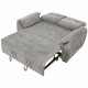 كنبة قابلة للتعديل إلى سرير بظهر مائل - رمادي فضي كنبة قابلة للتعديل إلى سرير بظهر مائل - رمادي فضي