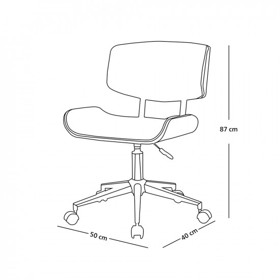 كرسي دوار قماش رمادي غامق