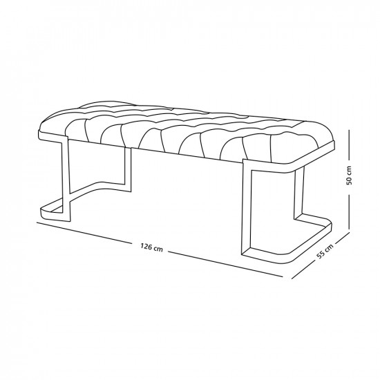 مقعد جلد رمادي 126x50سم مقعد جلد رمادي 126x50سم