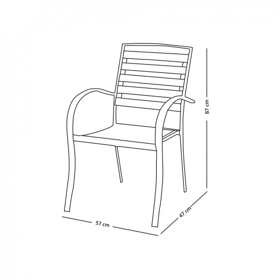 كرسي مفرد من البلاستيك والمعدن