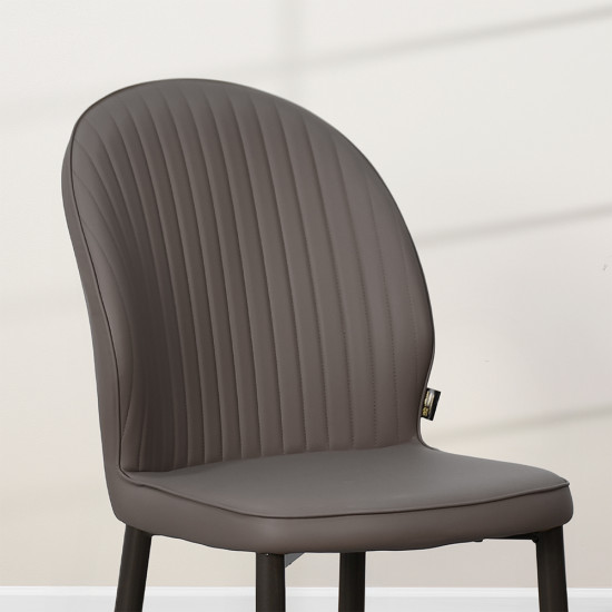 كرسي مفرد جلد رمادي غامق كرسي مفرد جلد رمادي غامق