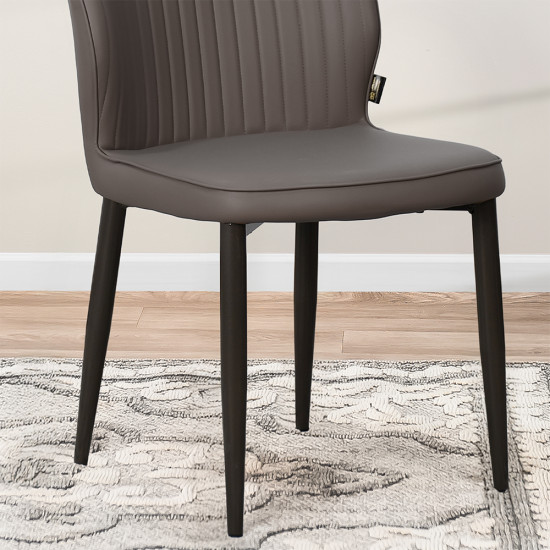 كرسي مفرد جلد رمادي غامق كرسي مفرد جلد رمادي غامق