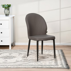 كرسي مفرد جلد رمادي غامق كرسي مفرد جلد رمادي غامق