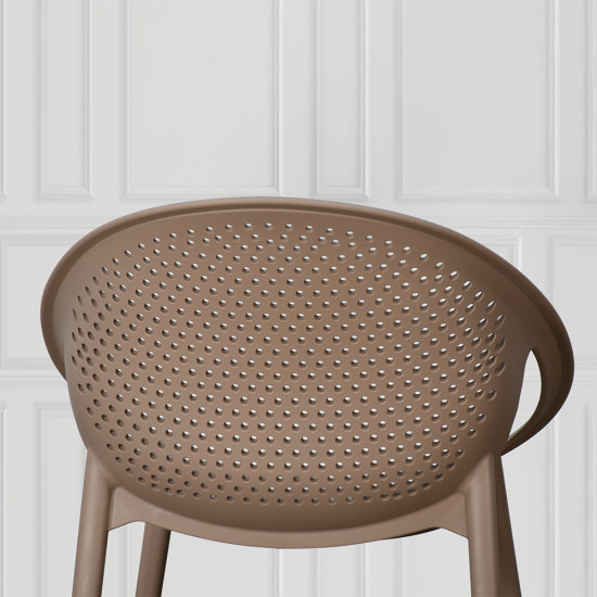 كرسي بلاستيك عصري بظهر مثقّب كافيه كرسي بلاستيك عصري بظهر مثقّب كافيه