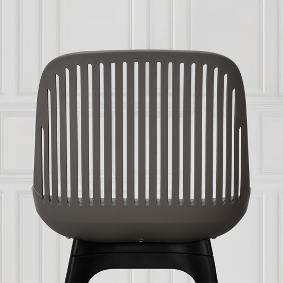 كرسي بلاستيك عصري مع مقعد جلد رمادي غامق كرسي بلاستيك عصري مع مقعد جلد رمادي غامق