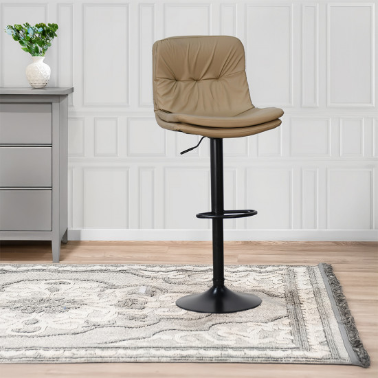 كرسي بار جلد بيج