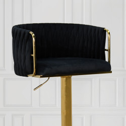 كرسي بار قماش مخمل أسود