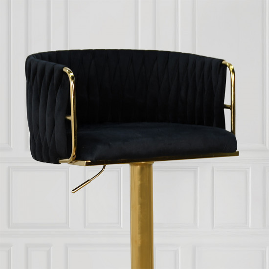 كرسي بار قماش مخمل أسود كرسي بار قماش مخمل أسود