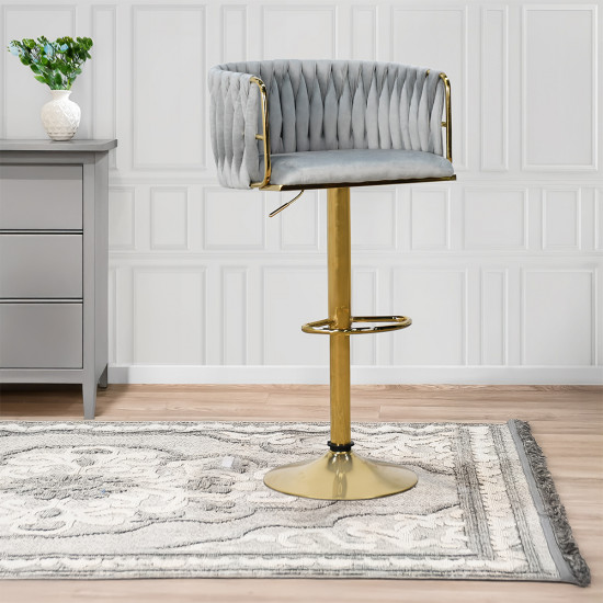 كرسي بار قماش مخمل رمادي كرسي بار قماش مخمل رمادي