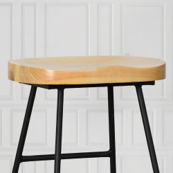 كرسي بار من الخشب والمعدن