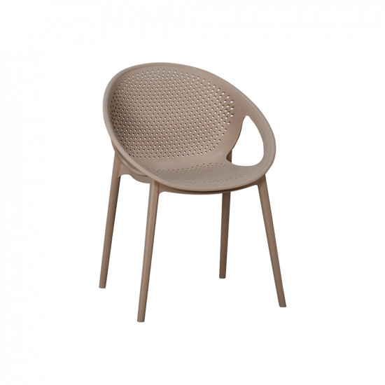 كرسي بلاستيك عصري بظهر مثقّب كافيه كرسي بلاستيك عصري بظهر مثقّب كافيه