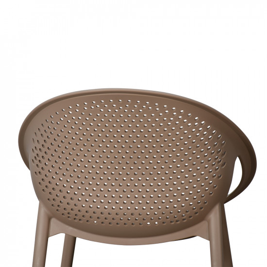 كرسي بلاستيك عصري بظهر مثقّب كافيه كرسي بلاستيك عصري بظهر مثقّب كافيه