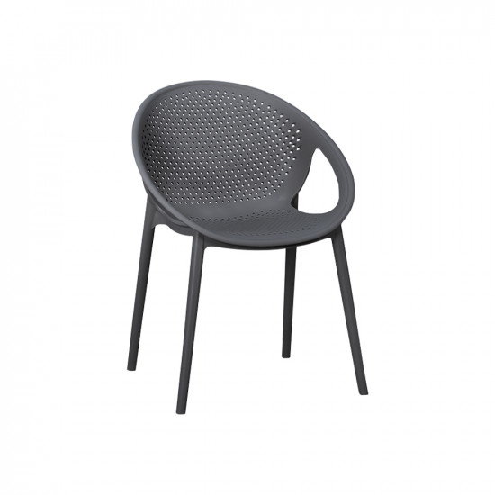 كرسي بلاستيك عصري بظهر مثقّب رمادي كرسي بلاستيك عصري بظهر مثقّب رمادي