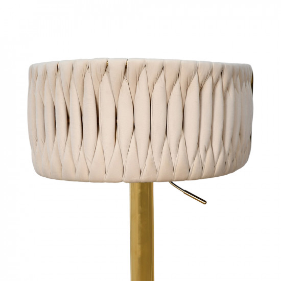 كرسي بار قماش مخمل بيج