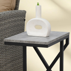 طاولة خدمة مفرد من الخشب والمعدن رمادي طاولة خدمة مفرد من الخشب والمعدن رمادي