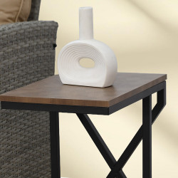 طاولة خدمة مفرد من الخشب والمعدن بني طاولة خدمة مفرد من الخشب والمعدن بني