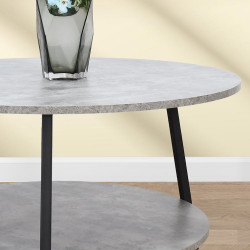 طاولة خدمة مفردة دائرية 2 دور رمادي